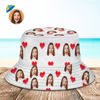 Picture of Custom Bucket Hat Personalize Bucket Hat Gift - Heart White