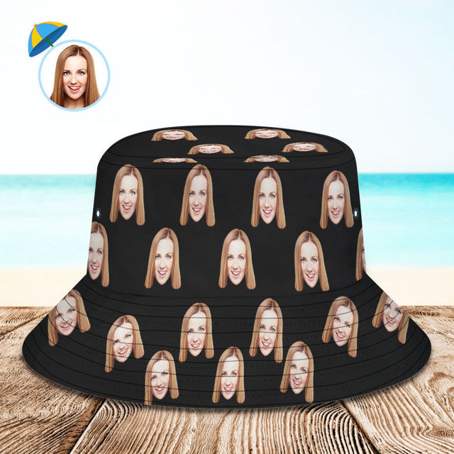 Picture of Custom Bucket Hat Multi-avatar Fisherman Hat Personalized Custom Bucket Hat Gift for Friend, Family, Lover