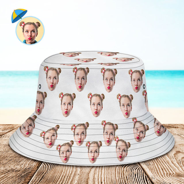 Picture of Custom Bucket Hat Multi-avatar Fisherman Hat Personalized Custom Bucket Hat Gift for Friend, Family, Lover