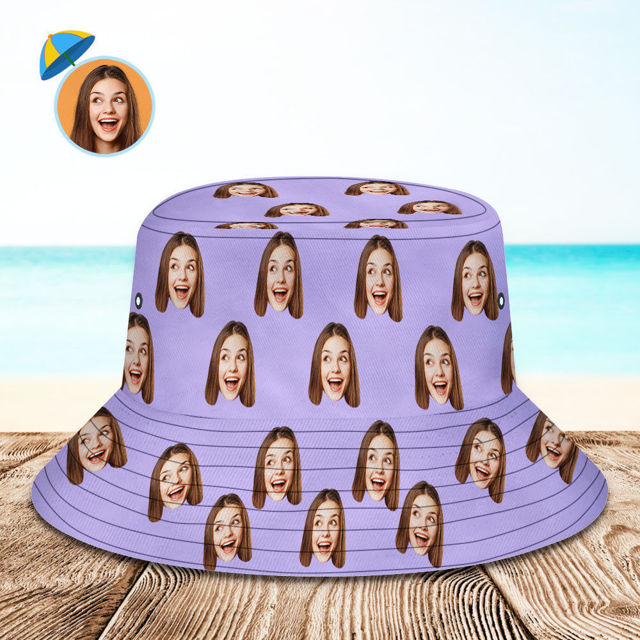 Picture of Custom Bucket Hat Multi-avatar Fisherman Hat Personalized Custom Bucket Hat Gift for Friend, Family, Lover
