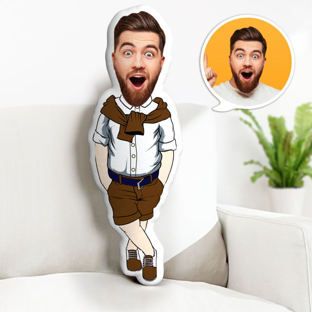 Picture of Custom  Face  Pillow Casual Man With Your Face Unique Personalized