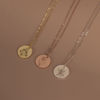 Picture of Custom Name Necklace with Birth Flower - Round Disc Flower Name Necklace - Bridesmaid Gifts Wedding Necklace