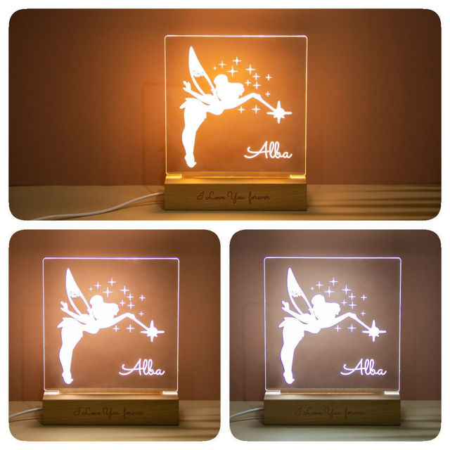 Picture of Cartoon Reindeer Snowman Night Light with Irregular Shape - Personalized It With Your Kid's Name