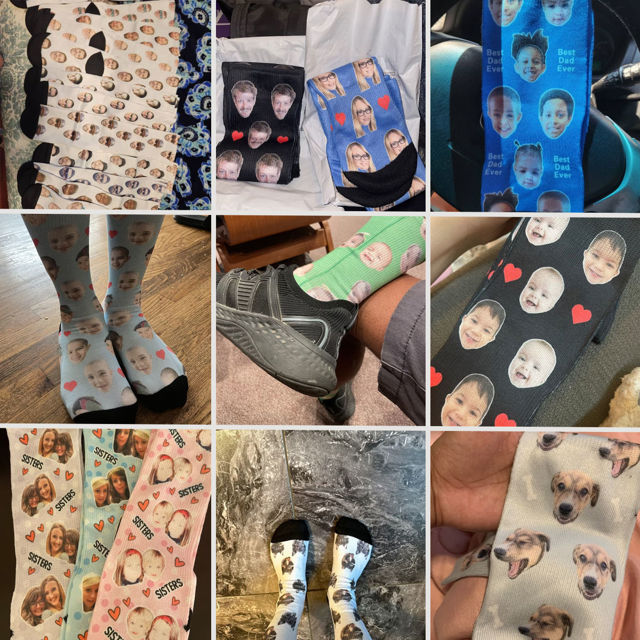 Picture of Custom One Face in Socks And Add Pictures And Name