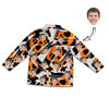 Picture of Customized Face Photo Skull Long Sleeve Pajama Set Halloween Style - Best Gift for Loved Ones, Family and More.