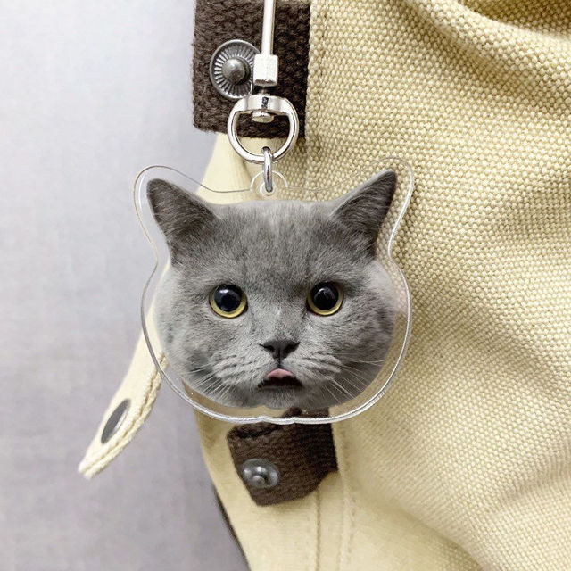Picture of Custom Photo Acrylic Keychain - Custom Photo Keychain with Pets Photo - Double Sided Printed Dog/Cat Photo Keychain - Best Gifts for Pet Lovers