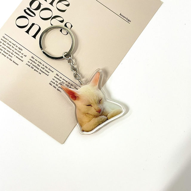 Picture of Custom Photo Acrylic Keychain - Custom Photo Keychain with Pets Photo - Double Sided Printed Dog/Cat Photo Keychain - Best Gifts for Pet Lovers
