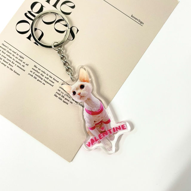 Picture of Custom Photo Acrylic Keychain - Custom Photo Keychain with Pets Photo - Double Sided Printed Dog/Cat Photo Keychain - Best Gifts for Pet Lovers