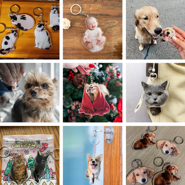Picture of Custom Photo Acrylic Keychain - Custom Photo Keychain with Pets Photo - Double Sided Printed Dog/Cat Photo Keychain - Best Gifts for Pet Lovers