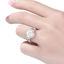 Picture of Custom Flower Design CZ Initial Monogram Ring