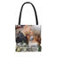 Picture of Custom Photo Portable Hand Canvas Bag Personalized Names and Date Anniversary Gift