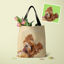 Picture of Customized Pet Upper-body Photo Tote Bag Personalized Name And Background Color