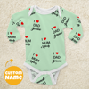 Picture of Custom Baby Clothing Personalized Baby Onesies Infant Bodysuit with Personalized Name Long-Sleeve - I Love Dad & Mum