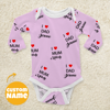 Picture of Custom Baby Clothing Personalized Baby Onesies Infant Bodysuit with Personalized Name Long-Sleeve - I Love Dad & Mum