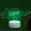 Picture of Custom Name Night Light With Colorful LED Lighting - Multicolor Triceratops Night Light With Personalized Name