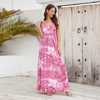 Picture of Bohemian Floral Suspender Dresses for a Chic Spring/Summer Look - V-Neck Boho Long Maxi Dress - Beach/Wedding Party Camisole Dress for Girls