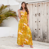 Picture of Bohemian Floral Suspender Dresses for a Chic Spring/Summer Look - V-Neck Boho Long Maxi Dress - Beach/Wedding Party Camisole Dress for Girls