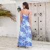 Picture of Bohemian Floral Suspender Dresses for a Chic Spring/Summer Look - V-Neck Boho Long Maxi Dress - Beach/Wedding Party Camisole Dress for Girls