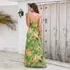 Picture of Bohemian Floral Suspender Dresses for a Chic Spring/Summer Look - V-Neck Boho Long Maxi Dress - Beach/Wedding Party Camisole Dress for Girls