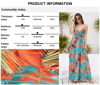 Picture of Bohemian Floral Suspender Dresses for a Chic Spring/Summer Look - V-Neck Boho Long Maxi Dress - Beach/Wedding Party Camisole Dress for Girls