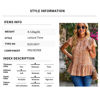 Picture of Bohemian Floral Short Sleeve Blouse for a Chic Spring/Summer Look - Round Neck Flutter Sleeves - Floral Print Blouse/Shirt for Women & Girls