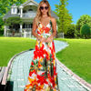 Picture of Chic Spring/Summer Look Bohemian Floral Suspender Dresses - V-Neck Boho Long Maxi Dress - Beach/Wedding Party Camisole Dress for Girls