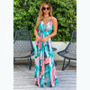 Picture of Chic Spring/Summer Look Bohemian Floral Suspender Dresses - V-Neck Boho Long Maxi Dress - Beach/Wedding Party Camisole Dress for Girls