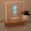 Picture of Blue Robot with Gift Box Night Light - Personalized It With Your Kid's Name