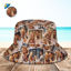 Picture of Custom Bucket Hat Personalized Face All Over Print Tropical Flower Print Hawaiian Fisherman Hat - Photo
