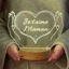 Picture of Heart Shape Night Light with Irregular Shape with Round Base - Personalized It With Your Kid's Name - Best Gift For Birthday or Christmas